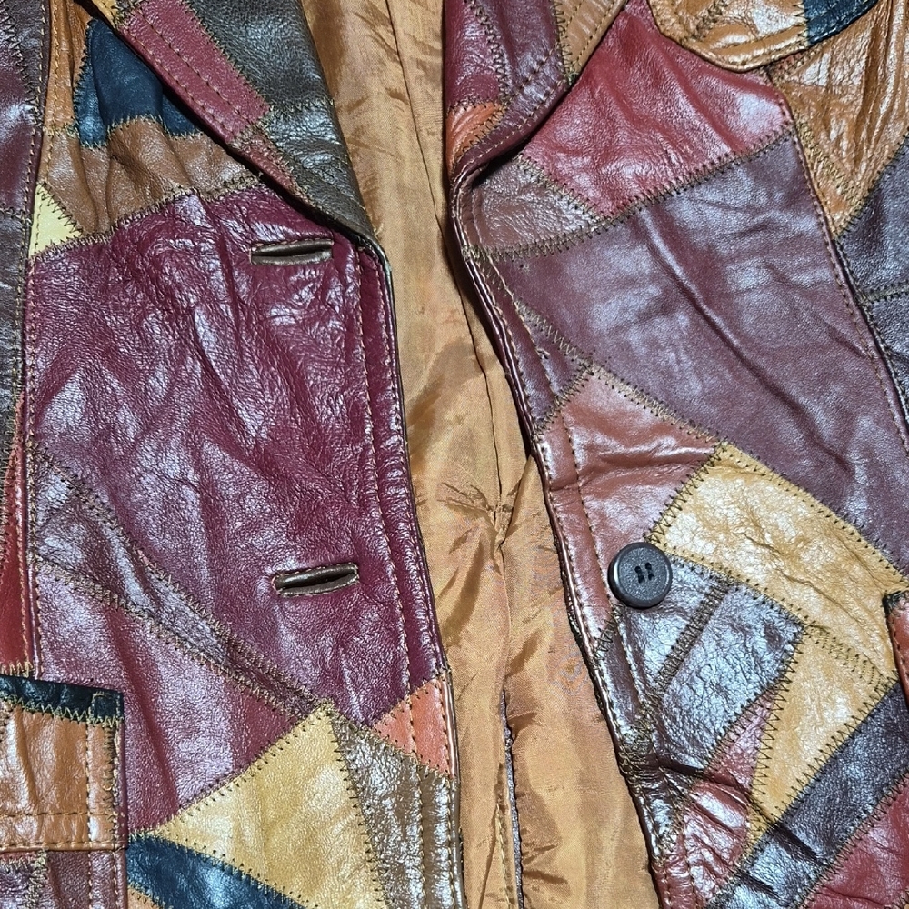 Patchwork Leather Jacket - image 3